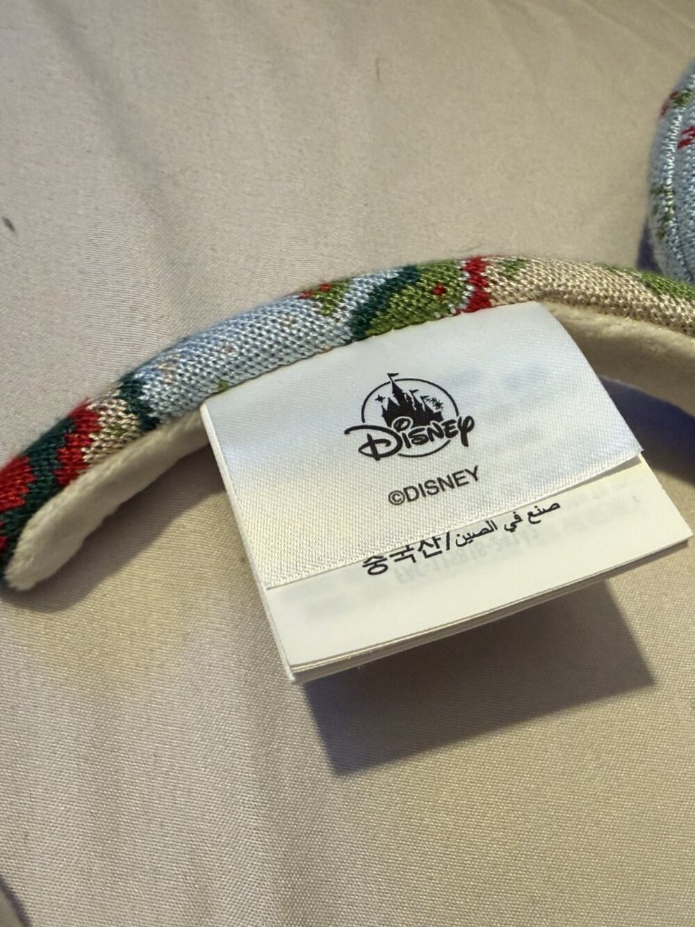 Disney Parks Holiday Fair Isle Knit Minnie Mouse Ears - Sherpa Bow - Picture 5 of 5